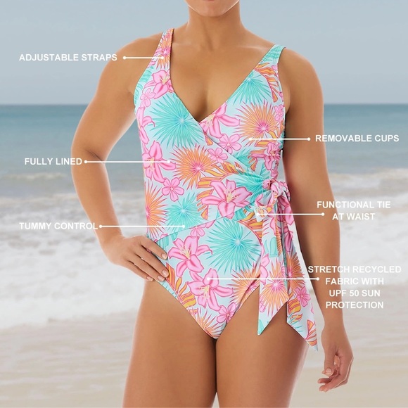 Members Mark ladies one piece swimsuit Sz XXL nwt #004 - Picture 8 of 8